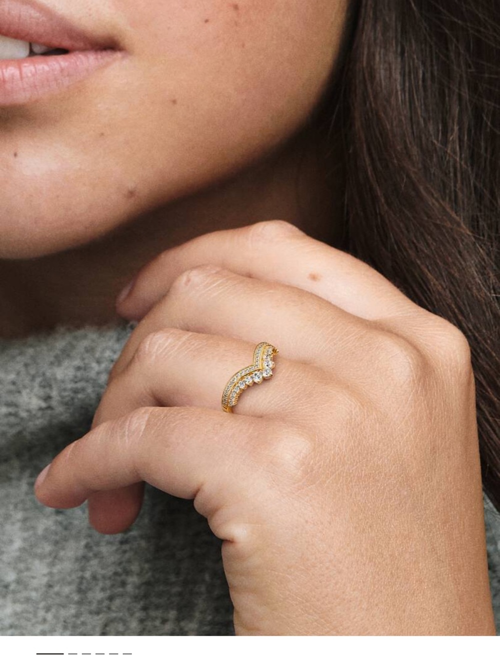 Pandora Timeless Wish 14k Gold-Plated Tiara Ring size 8 1/2
